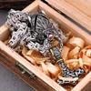 Vintage Viking Wolf Head Thor's Hammer Necklace Overbearing Men's Stainless Steel Pendant Jewelry Punk Biker Boy's Accessories