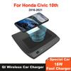 Автомобильное беспроводное зарядное устройство QI для Honda Civic 10th 2016-2021, аксессуары для центральной консоли, ящик для хранения индукционной зарядки