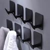8 Pack Adhesive Towel Hooks - Bathroom Towel Hooks/Wall Hooks for Hanging Coat Robe Stick On Bathroom or Kitchen Matte Black Stainless Steel