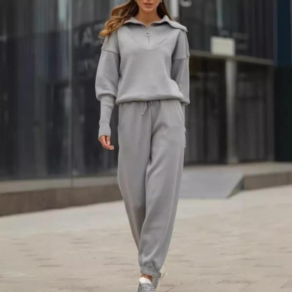 Women's Fashion Temperament Casual Sweatshirt Two-Piece Set - Autumn/Winter 2024