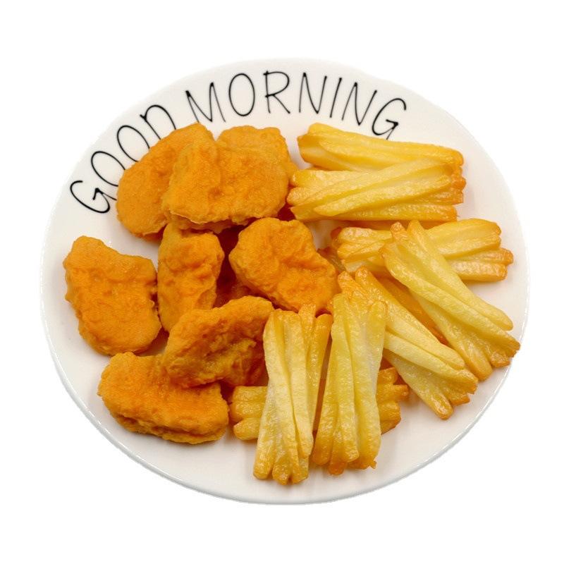 Simulation Chicken Nugget Fake Food Model Kids Toy Burger Shop Restaurant Display Decoration Kitchen Props Home Decor