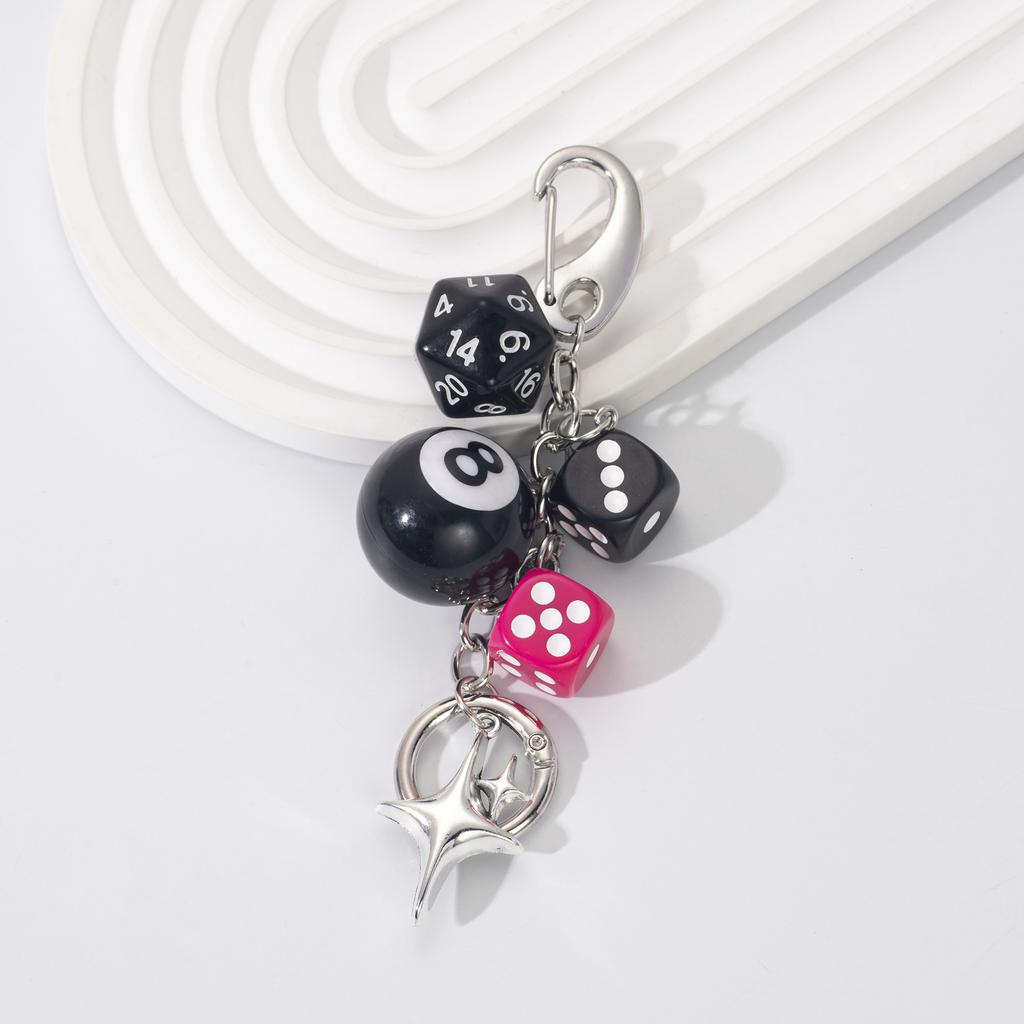 Кости Нет. 8 Бильярдный брелок Y2K Подвеска Звездный взрыв Подвески для сумки Панк Украшение Аксессуары