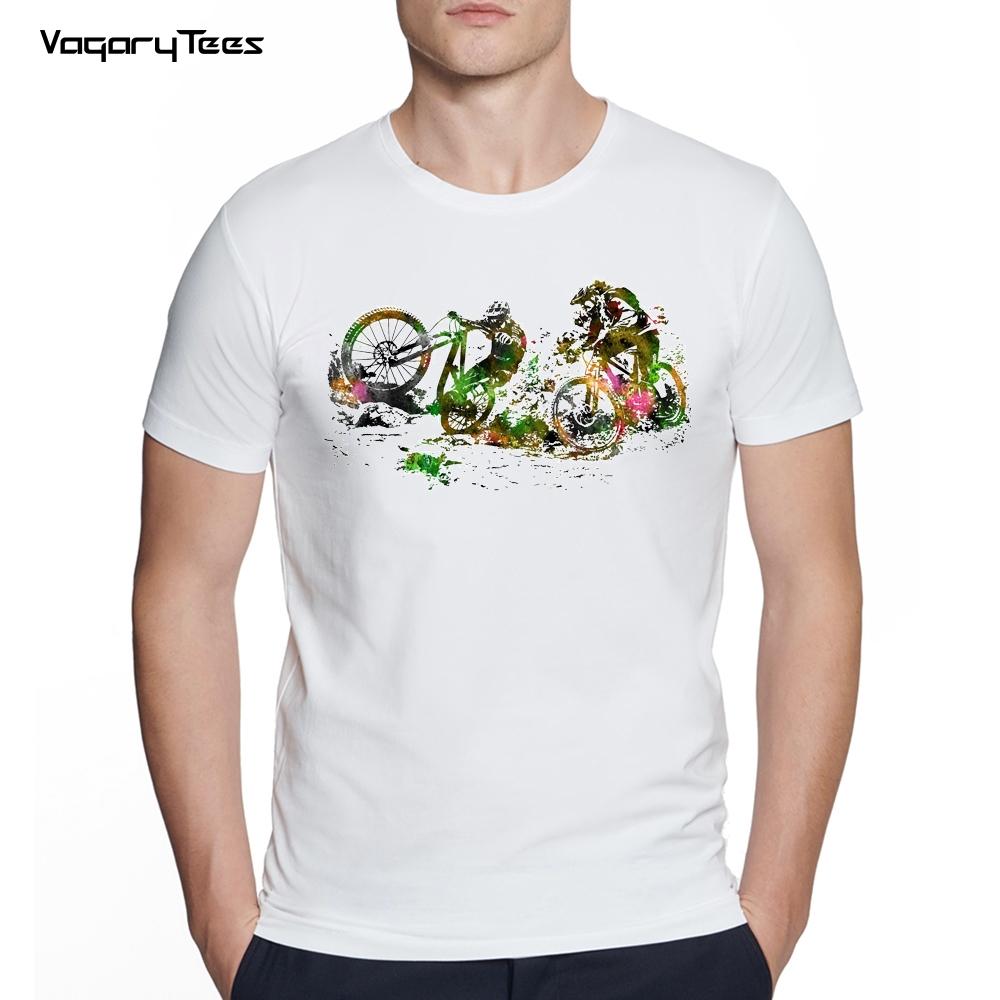 Bicycles MTB Print T Shirt Summer Men T-shirt Downhill Biking Print Casual Heartbeat Stimulation Exercise Male Harajuku Tshirt