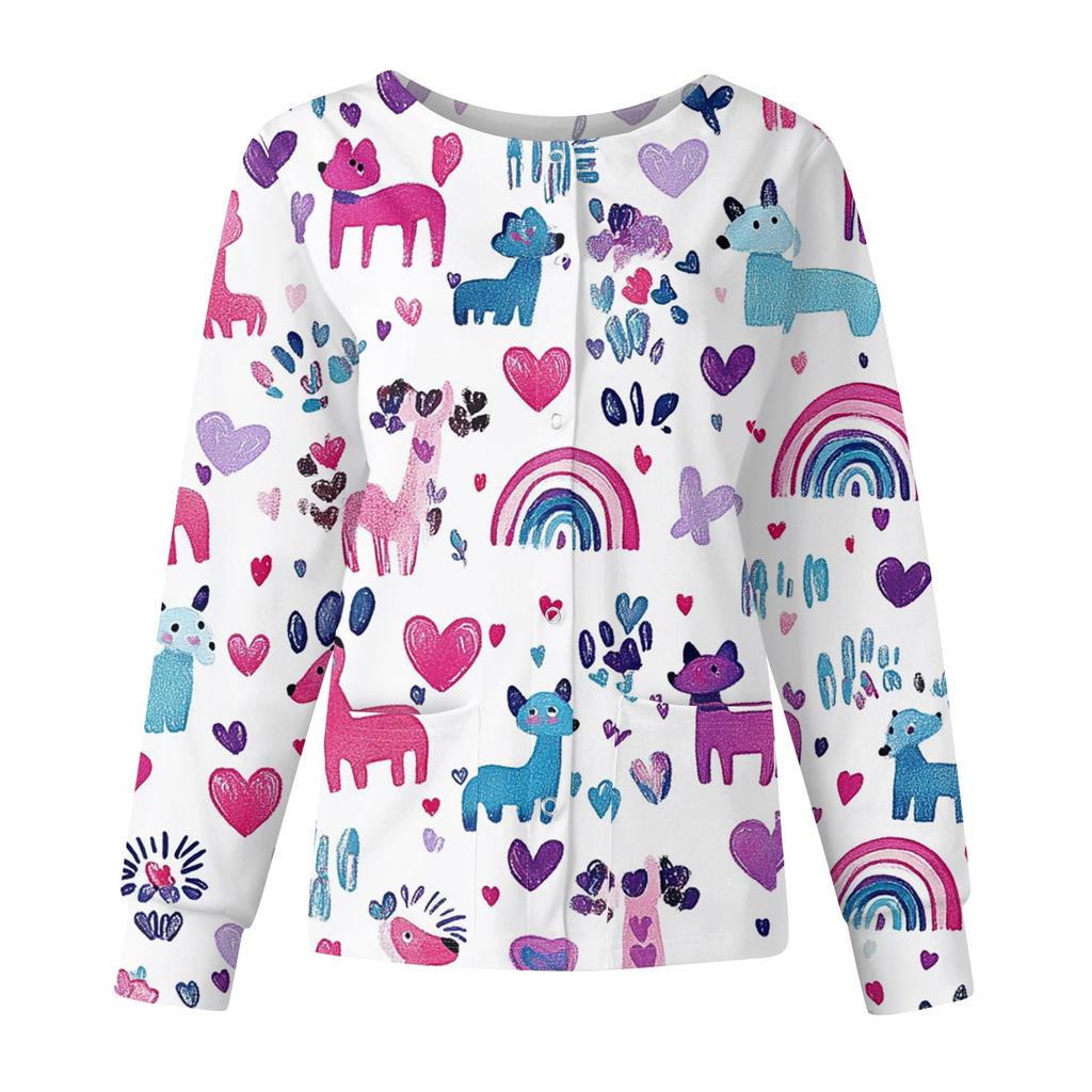 Женский повседневный однобортный однобортный защитная одежда с длинными рукавами и цветочным принтом, кардиган, топ