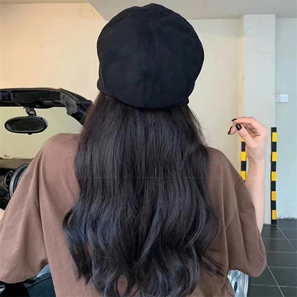 Adjustable Women Fisherman Hat Solid Color Newsboy Hat Fashion Suede Octagonal Cap Autumn Winter