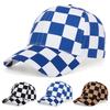 Unisex Large Black And White Grid Printing Baseball Caps Spring and Autumn Outdoor Adjustable Casual Hats Sunscreen Hat