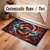 Motorcycle Biker Theme Soft Crystal Velvet Rug Custom Name & Text Print Non Slip Floor Rug for Bedroom Living Room