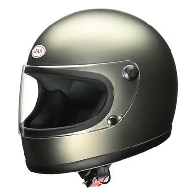 Мотошлем LEAD RX-100R II, полнолицевой, матовый темно-серебристый, один размер подходит большинству (57-60см), Съемная сетчатая подкладка, Пряжка с фиксатором в одно касание, Совместим с
