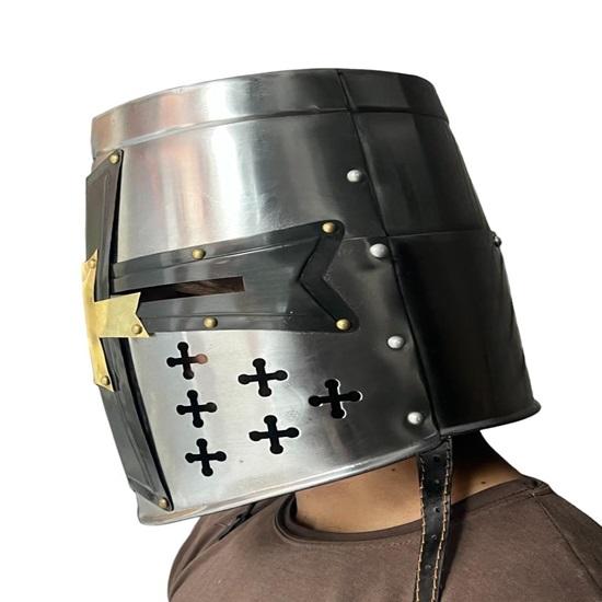 Средневековый шлем рыцаря-тамплиера-крестоносца, аутентичная реплика доспехов, историческое снаряжение для косплея и LARP