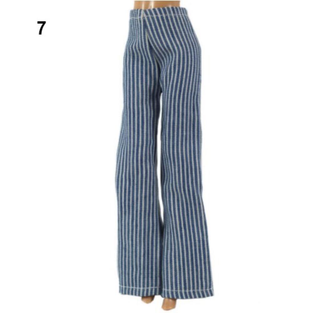 Fashion 1/6 BJD Dolls Casual Wears Floral Jeans Dolls Trousers Clothes Accessories Leather Pants