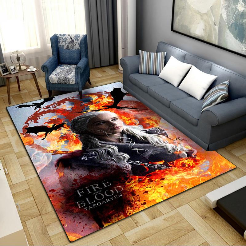 Thrones Game Carpet Rug for Living Room Bedroom Home Sofa Decoration,Kids play Non-slip Floor Mat