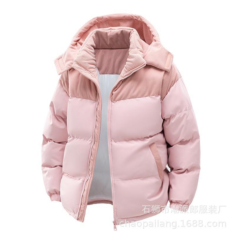 Mens Thick Corduroy Cotton Coat Detachable Hood Winter Warm Casual Loose Fit