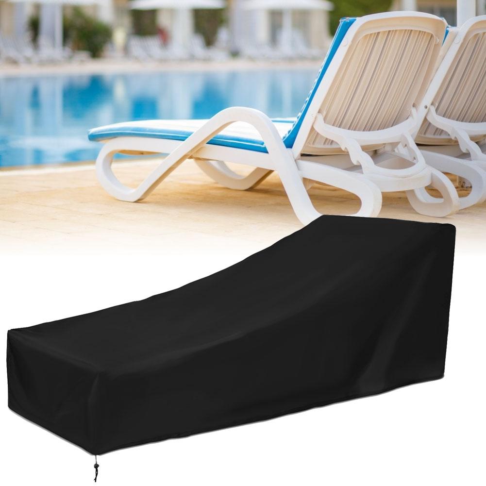 На открытом воздухе водоустойчивая складная крышка кресла для отдыха шезлонга антиржавейная(210D внешний черный и внутренний серебристый)