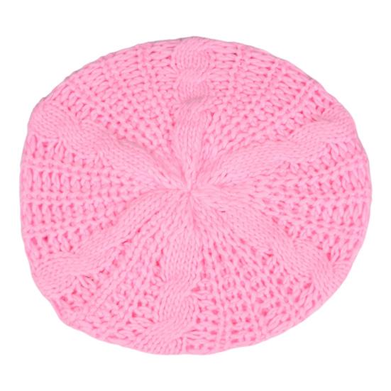 Женская осенне-зимняя шапка вязаная шапочка однотонная эластичная скрученная текстура держится