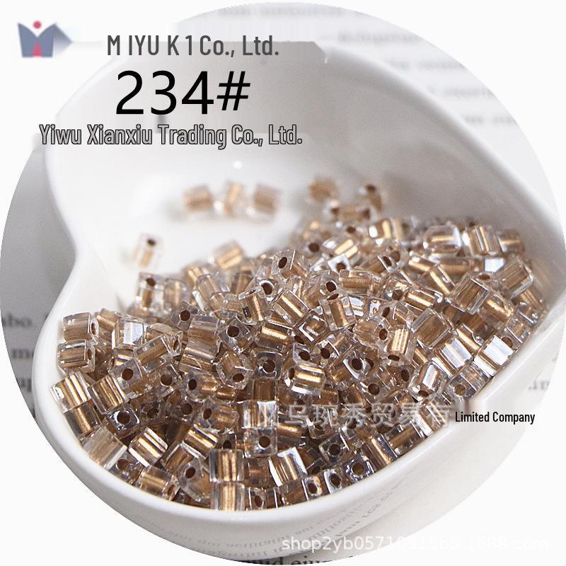 MIYUKI 4mm Transparent Dyed Core Sugar Cube Beads for DIY Bracelets