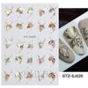 3D Fall Nail Stickers Gold Leaf Cotton Flowers Transfer Decals Nail Adhesive Sliders Manicure 2023 Autumn Decorations TRSTZ-SJ