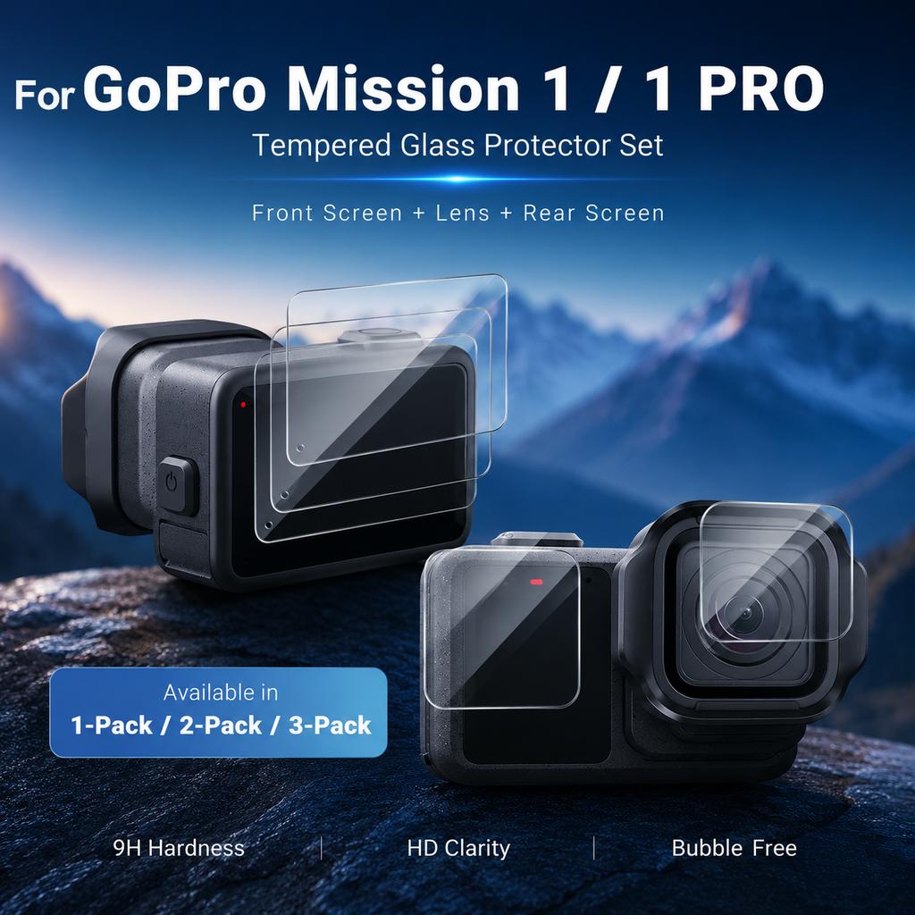 Закаленное стекло для MISSION 1 PRO/MISSION 1 Защитная пленка для экрана MISSION 1/1 PRO Защитная пленка от царапин для объектива экшн-камеры MISSION 1/1 PRO