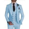 Мужские свадебные костюмы из 3 предметов, приталенные смокинги с лацканами, вечерние, деловые, мужские костюмы для жениха (Блейзер+Жилет+Брюки)