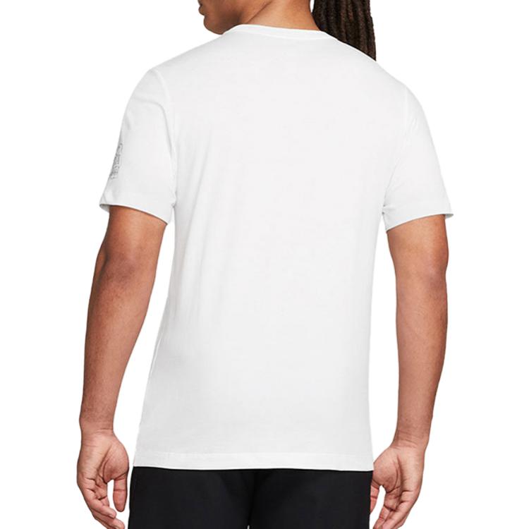 Nike T Shirts Men's White Crew Neck Moderate Straight Fit FJ2402-100