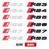 RS3 RS4 RS5 RS6 RS7 RS8 Logo Car ABS Emblem Body Tail Trunk Decoration Sticker Accessories For Audi A1 A2 A3 A4 A5 A6 A7 A8 RS S