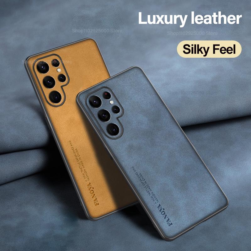 S26 S25 Ultra Plus Case Luxury Sheepskin Leather Phone Case For Samsung Galaxy S26 S25 S24 S23 S 26 Ultra Plus Cases Back Cover