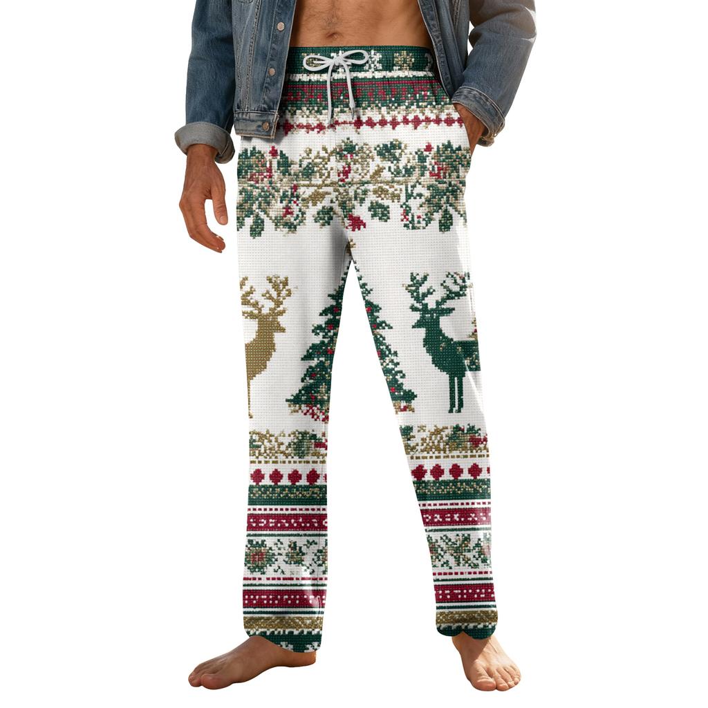 Мужские домашние мягкие пижамные штаны со шнурком и карманами, повседневные спортивные штаны