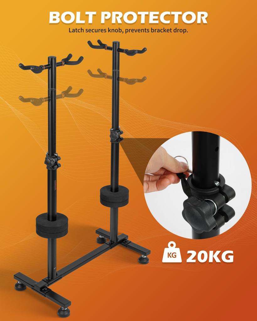 Стойка для гитары STRICH с 4 регулируемыми уровнями для акустической электрогитары, бас-гитары, банджо, стойка для мультигитары, 4 держателя, черная FH-S4