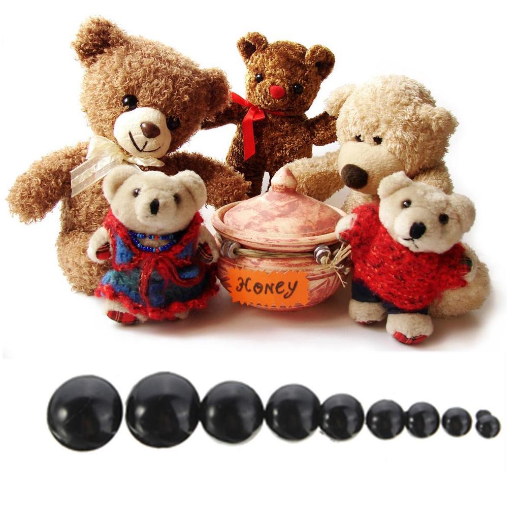 Creative Handmade Safety Eyes Creativ 5-24mm Bear/dolls/toy Animal Gifts 10pcs Black Plastic DIY Dolls Accessories