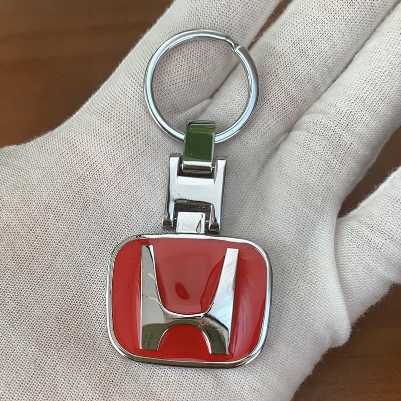 UNYDV1 Car Badge Keychain Zinc Alloy Keyring Accessories For Honda Civic FIT Accord Prelude CRV 5th City CRZ CRX Jazz HRV Pilot Odyssey