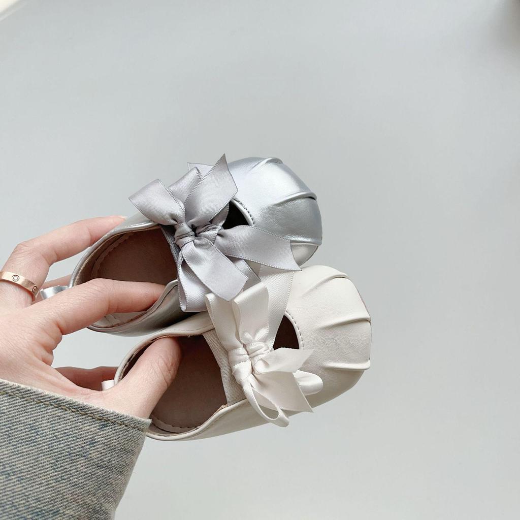 Spring & Autumn 0-2 Years Baby Girls' Korean Style Bowknot Soft Sole Princess Walking Shoes