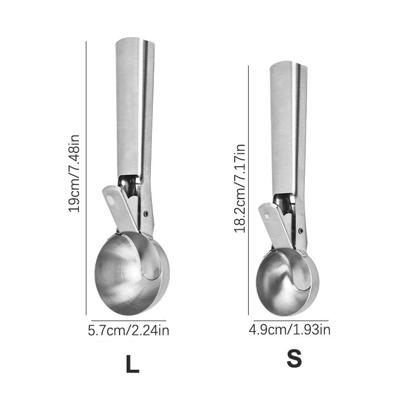 Ice Cream Scoops Stainless Steel Ice Cream Digger Non-Stick Ice Cream Spoon Tool