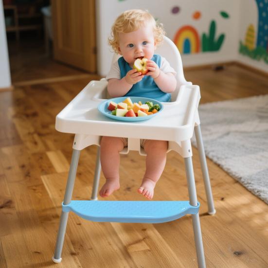 Adjustable High Chair Footrest Non-Slip Plastic Step Stool for Toddlers