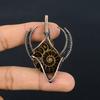 Ammonite Fossil 999 Copper Wire Wrapped Pendant, Handmade Gemstone Jewelry Pendant For Memorial Day