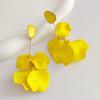 1 Pair Rose Flower Petal Drop Earrings Exaggerated Dangle Earrings Women Piercing Stud Earrings Jewelry Gift
