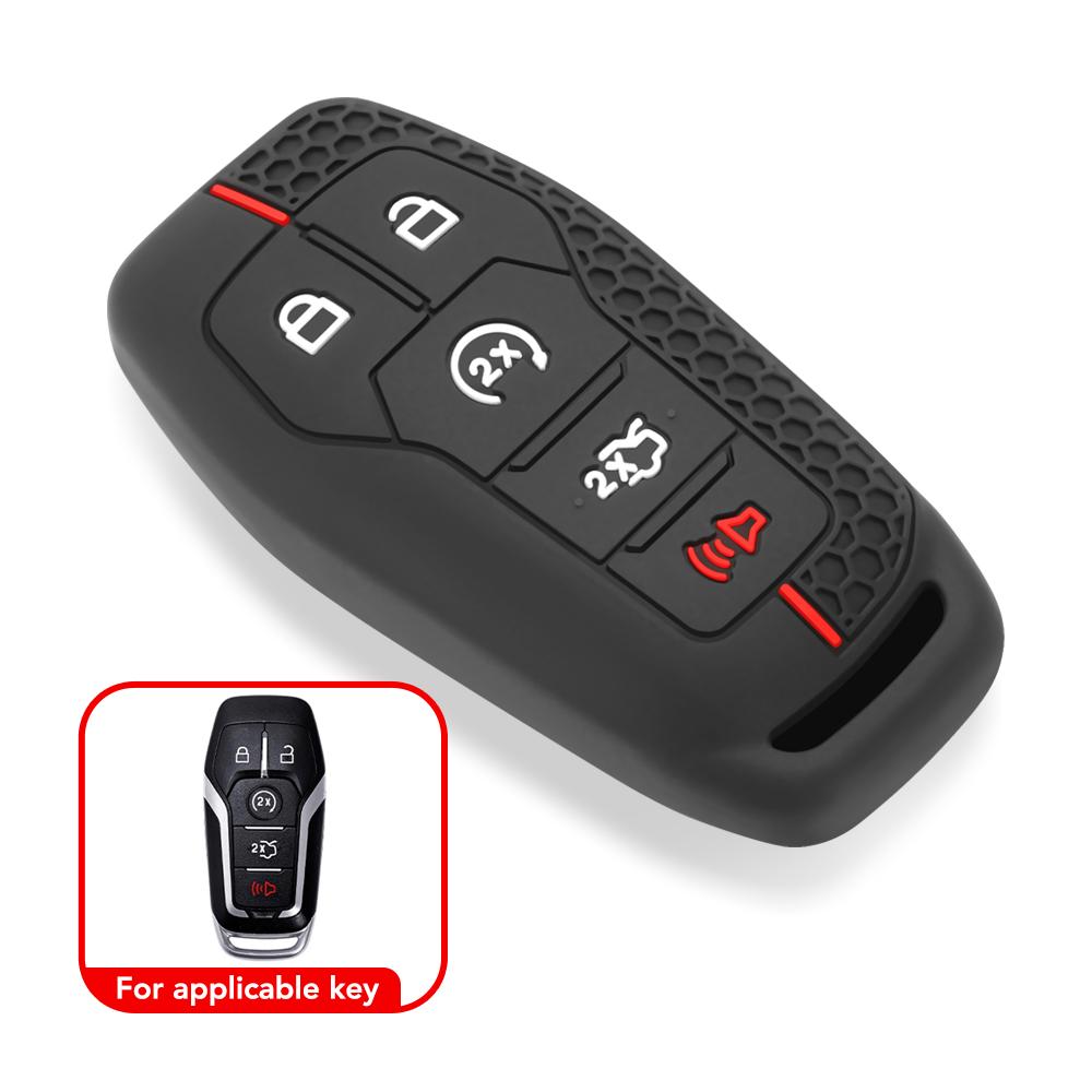 Silicone Key Cover Remote Car Key Case For Ford Kuga Mondeo Mustang F150 Edge Explorer Fusion Smart Key Protector