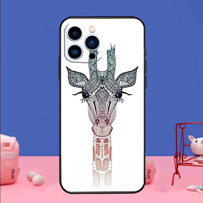 Cute Cartoon Giraffe Phone Case For iPhone 17 Air 16 15 14 11 12 13 Pro Max 13 mini 15 16 Plus 16e Bumper Cover