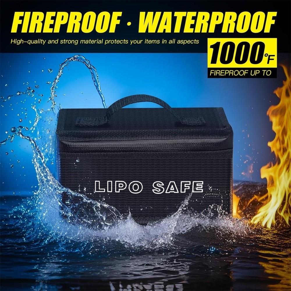 Waterproof Lipo Safety Bag Double Zipper Battery Storage Box Fireproof Protection