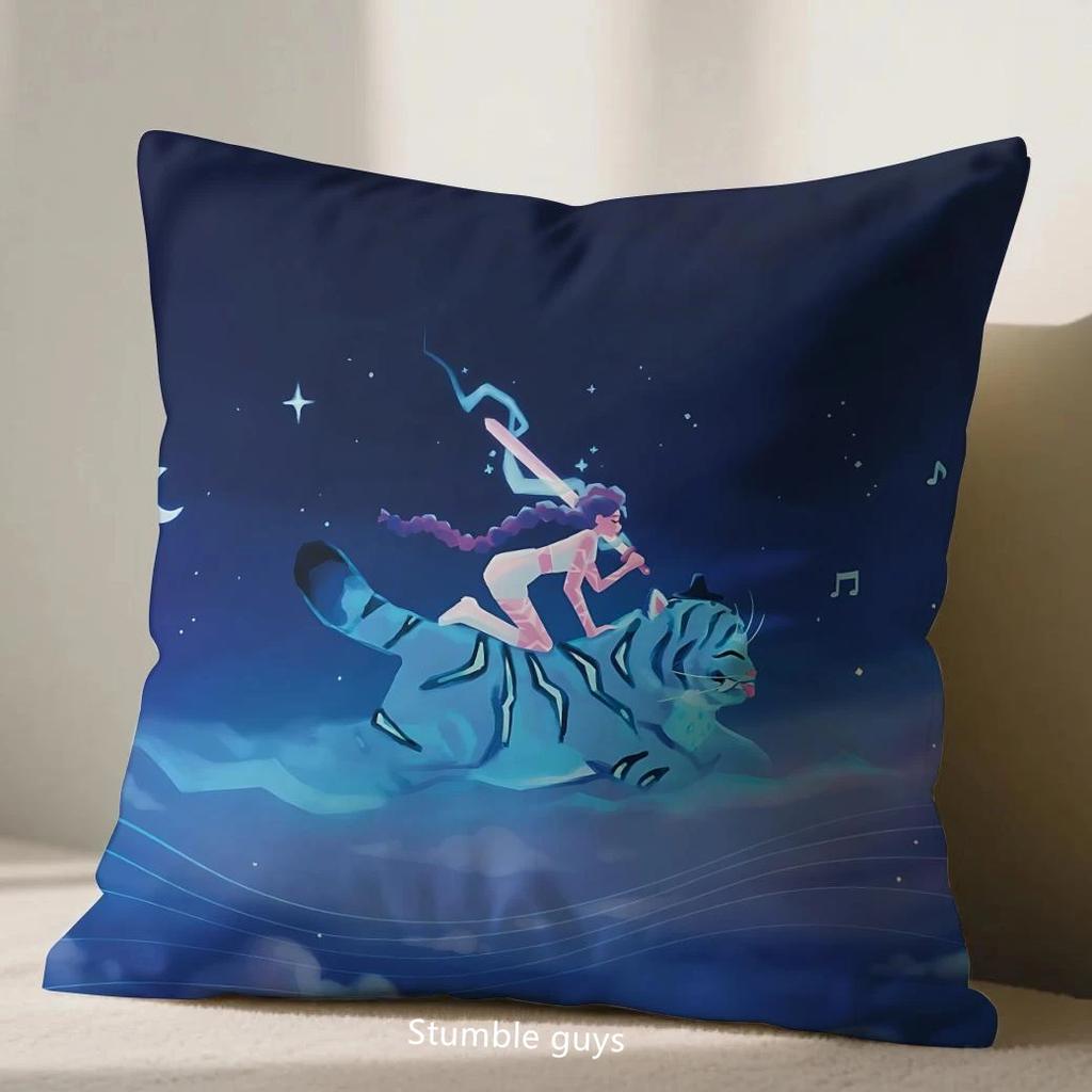 Anime Kpop Demon Hunters Cushion Cover Sofa 45X45cm Pillowcase Soft Fabric