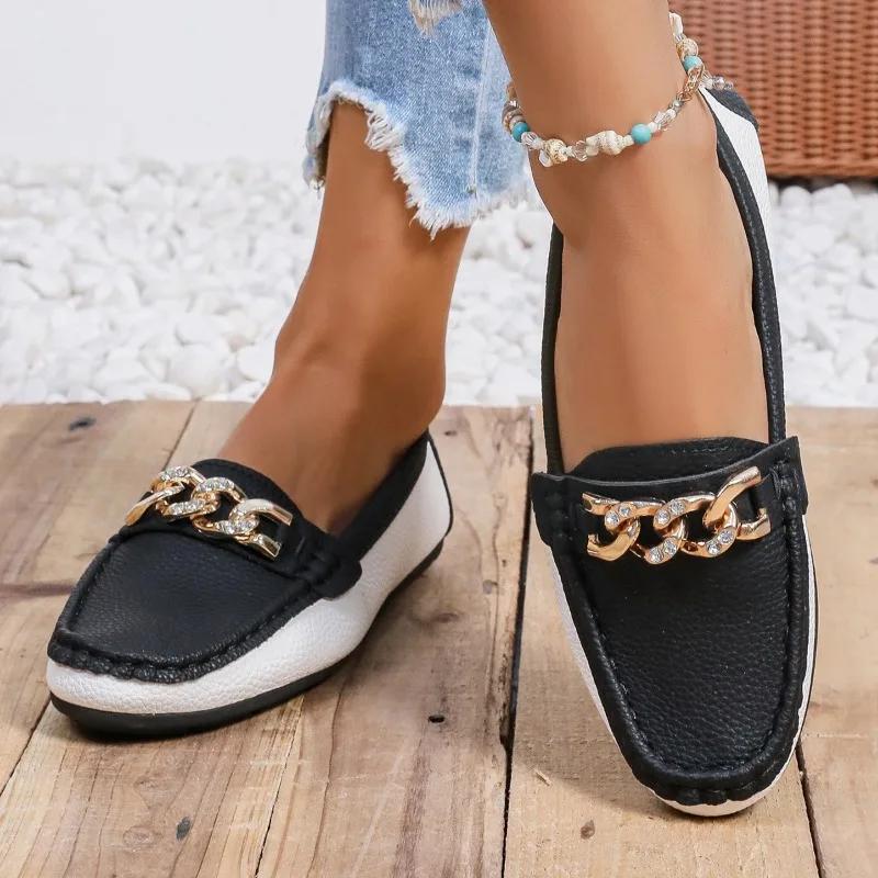 Женская обувь 2024 года, горячая распродажа, женские туфли на плоской подошве One Kick, осенние туфли с круглым носком, разноцветные, для отдыха на открытом воздухе, повседневные, удобные туфли на плоской подошве