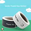 120Pcs/Roll Creative Simple Black White Smile Thank You Sticker Gift Bag Envelope Seal Decorative Self-adhesive Label Sticker