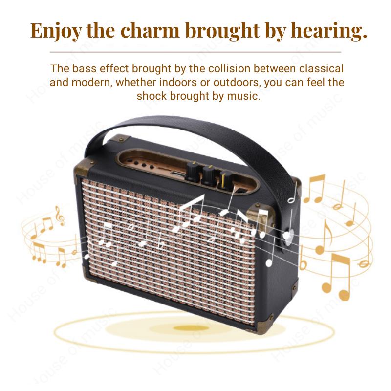 Беспроводные Bluetooth-колонки в стиле ретро, портативные, многофункциональные, FM-радио, уличный, мощный сабвуфер, высококачественный стереозвук