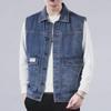 Men's Trendy Denim Vest - Spring/Summer Loose Sleeveless Jacket, Solid Color, Versatile and Stylish