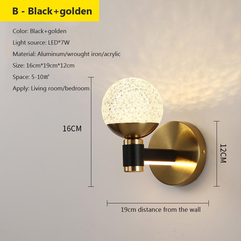 Nordic LED Light Luxury Wall Lamp Современный теплый светильник для спальни, ночник для гостиной, фоновое украшение для стены, настенное бра