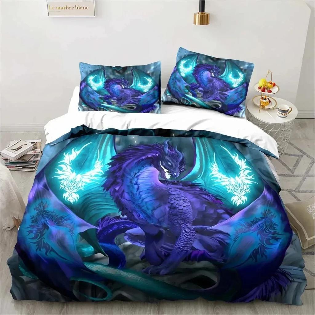 Комплект постельного белья Magic World Dragon для мальчиков и девочек, двуспальный, пододеяльник, наволочка, детская кровать, взрослая мода, домашний текстиль, текстиль