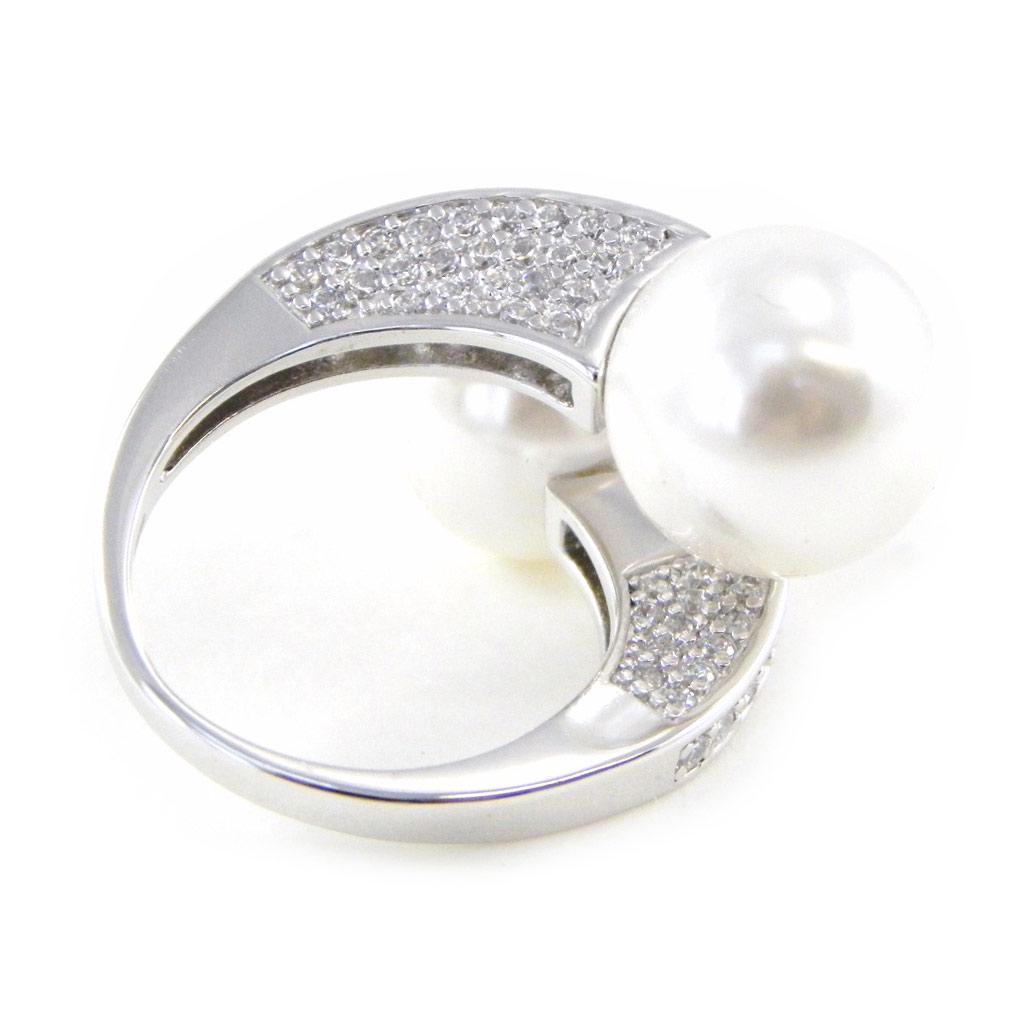 Серебряное кольцо "Возрождение" Белое серебро (родий) - 20 мм