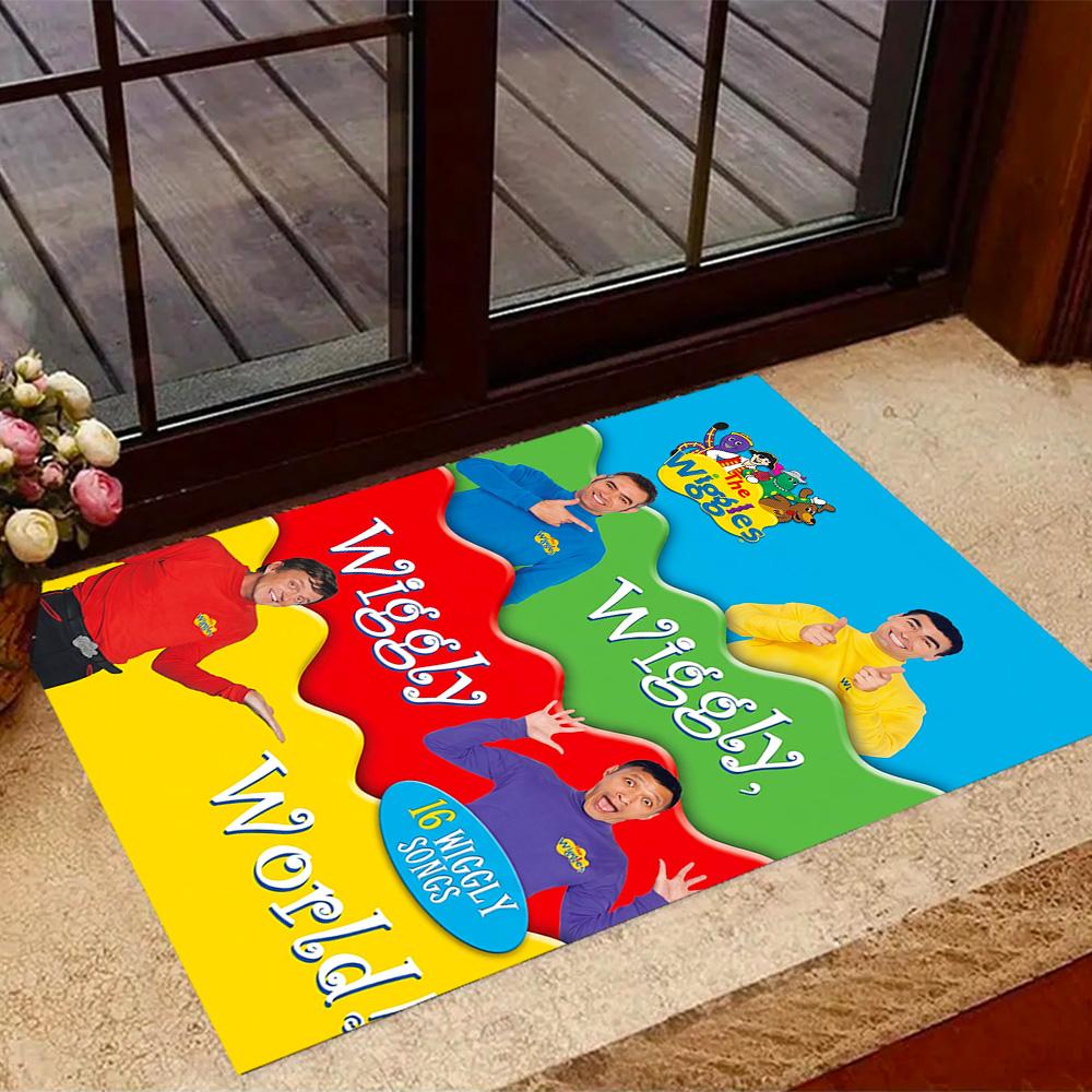 The Wiggles Band Performance Themed Anti-Slip Rugs - Polyester Home Decor, Suitable for Bedrooms, Living Rooms, Doorways, Studios, and Decorations