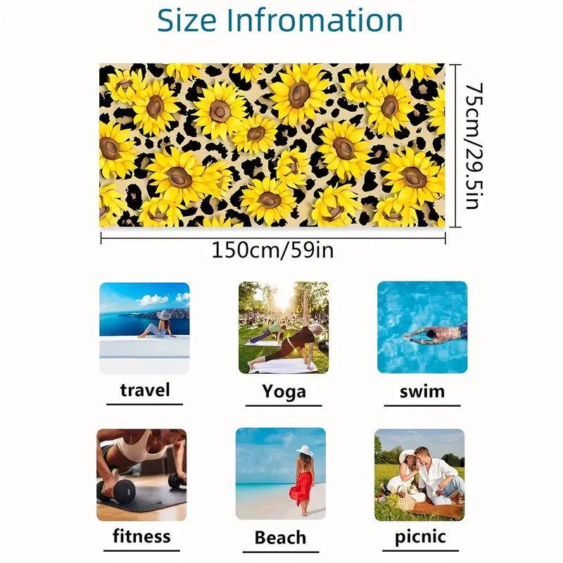 Ins Wind Microfiber Sunflower Beach Towel Quick Drying Bath Towel Double-Sided Velvet Beach Bath