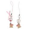 Pendant Rabbit Keychain Flower Bowknot Phone Strap Lanyard Fashion Cellphone Strap  Sweet Girls