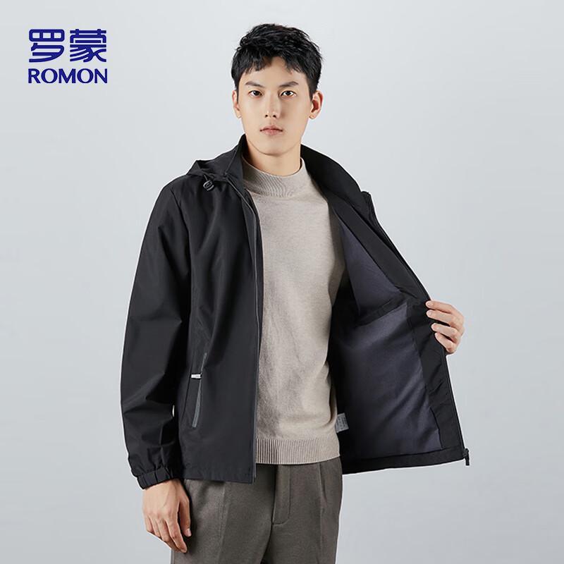 ROMON Men's Hooded Casual Jacket