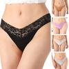 Cotton Lace Thongs for Women Sexy Seamless Low Waist Panties Ladies Breathable No Show Stretch Underwear